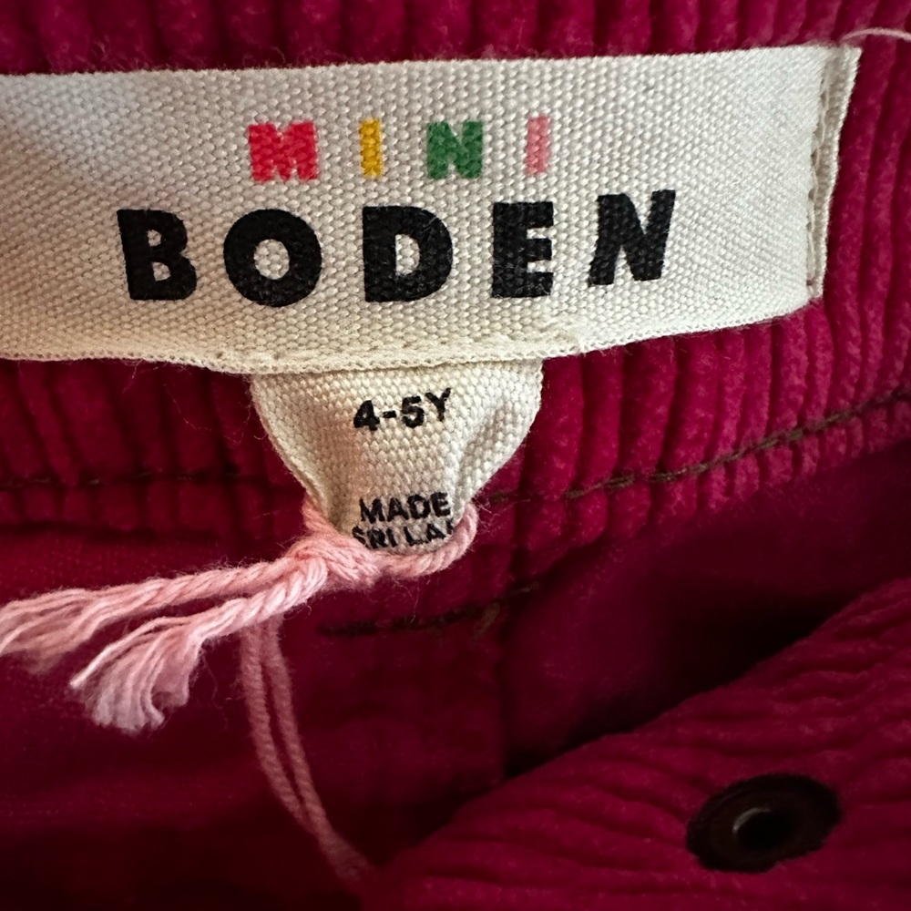 Mini Boden Vibrant Pink wide leg Corduroy Pants Size 4/5 years - Picture 7 of 8